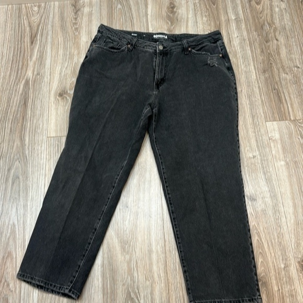 Sonoma black washed out straight jeans size 18 womens